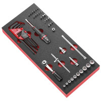 Facom 1/4andquot Square Drive Metric Socketry Foam Module For Facom Roller Cabinets and Tool Chests