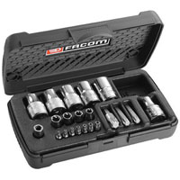 Facom 21 Piece Mixed Torx Bit and Torx Socket Set