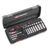 Facom 46 Piece 1/4andquot Square Drive Metric Socket Set Limited Edition