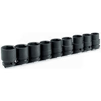 Facom 9 Piece 1/2andquot Square Drive Metric Hexagon Impact Socket Set
