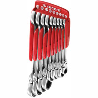 Facom 9 Piece Metric Flexible Head Ratchet Spanner Set