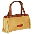 Camel Suede Evening Mini Handbag