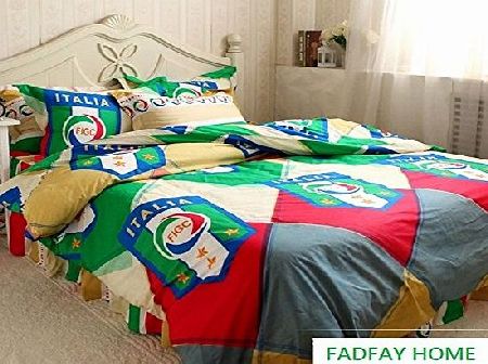 FADFAY Home Textile,Cool Boys Soccer Bedding Sets,Cotton Bed Sheets Set,Designer Bedding Sets,Bright Color Comforter Cover Set