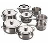 Set of 8 Saucepans and 5 Lids - silver