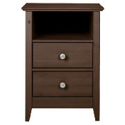 2 Drawer Bedside Table, Chocolate