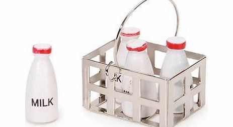 Fairy Fantasy MILK BOTTLE CRATE WITH FOUR BOTTLES TO PLACE OUTSIDE YOUR FAIRY DOOR