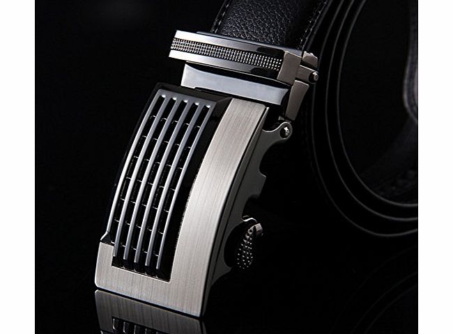 FAIRY SEASON 2015 Fashion Mens Black Automatic Buckle Leather Waist Belts 120CM