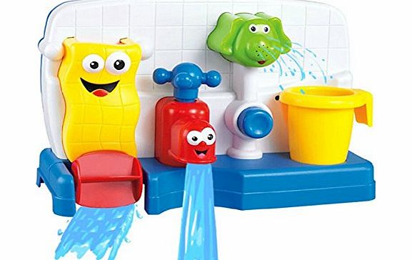 Fajiabao Birthday Gifts Funny Bath Time Play Set Waterwheel with Tap and Elephant Shape Bathtub Toy for kids