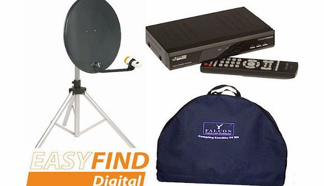 Falcon 65cm Portable EasyFind Satellite TV Kit for Caravan, Motorhome, Camping
