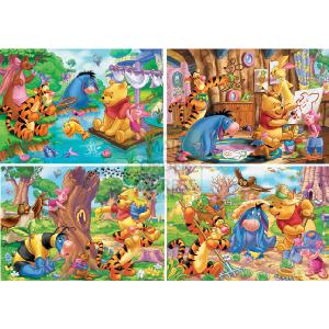 Falcon Jumbo Winnie The Pooh 4 in a Box 12-16-20 and 24 Piece Jigsaw Puzzles