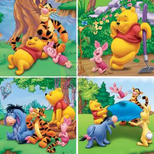 Falcon Jumbo Winnie The Pooh 4 in a Box 4-6-9 and 16 Piece Jigsaw Puzzles