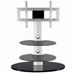 Falcon Round Black Flat Panel TV Stand