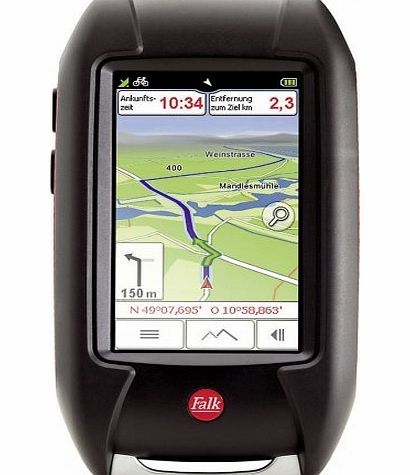 Falk LUX 32 DEU Outdoor GPS Device for Cyclists and Walkers with Premium Outdoor Map / Geocaching / 3-Inch Display / IPX7 Waterproofing