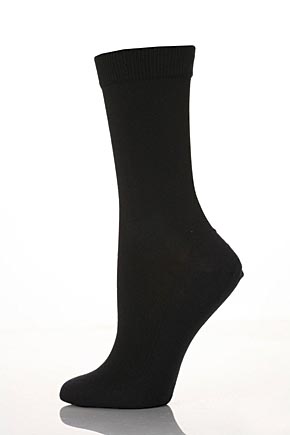 Falke Ladies 1 Pair Falke Ergonomic Comfort System Classic Cotton Socks In 3 Colours Black