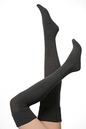 Ladies 1 Pair Falke Striggings Plain Over The Knee Sock In 3 Colours Asphalt Melange