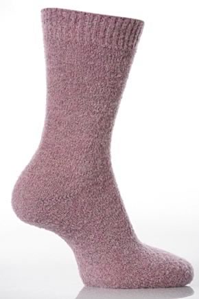 Ladies 1 Pair Falke Striggings Tender Melange Wool Mix Sock In 4 Colours Blue Fog