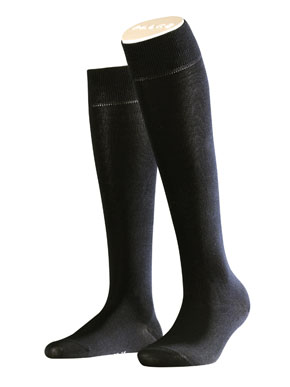 Ladies 1 Pair Falke Support Light Cotton Mix Knee Highs In 4 Colours Black