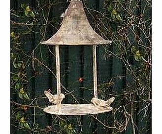 Aged Metal Hanging Bird Feeder