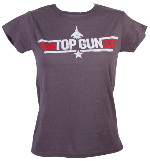 Fame and Fortune Ladies Charcoal Top Gun Maverick T-Shirt from