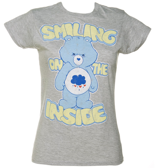 Fame and Fortune Ladies Grey Grumpy Bear Smiling On The Inside