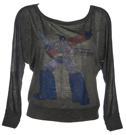 Fame and Fortune Ladies Grey Transformers Off The Shoulder