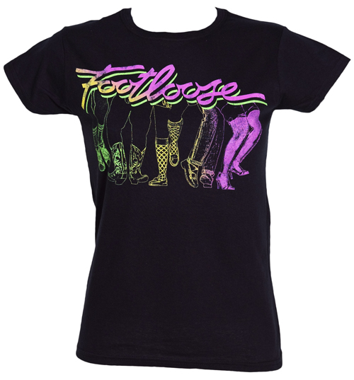 Ladies Neon Footloose Legs T-Shirt from Fame and