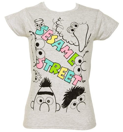 Fame and Fortune Ladies Sesame Street Cast T-Shirt from Fame and