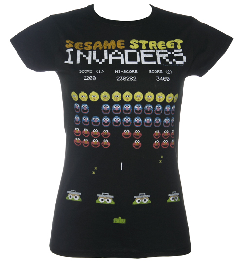 Fame and Fortune Ladies Sesame Street Invaders T-Shirt from Fame