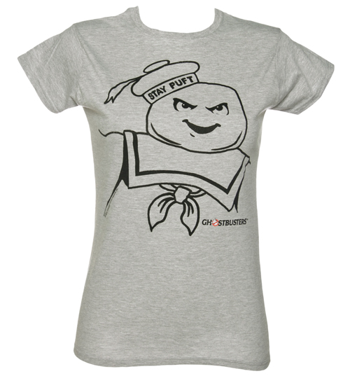 Ladies Stay Puft Outline Ghostbusters T-Shirt