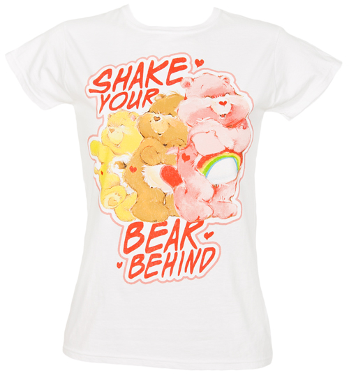 Ladies White Care Bears Shake Your Bear Behind