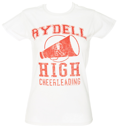 Ladies White Grease Rydell High Cheerleading
