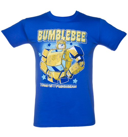 Fame and Fortune Mens Blue Bumblebee Transformers T-Shirt