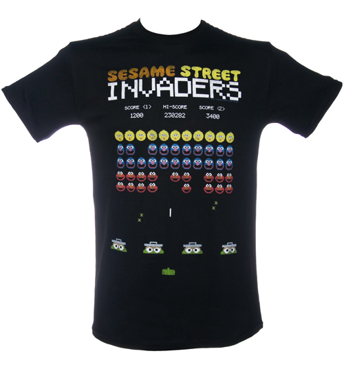 Fame and Fortune Mens Sesame Street Invaders T-Shirt from