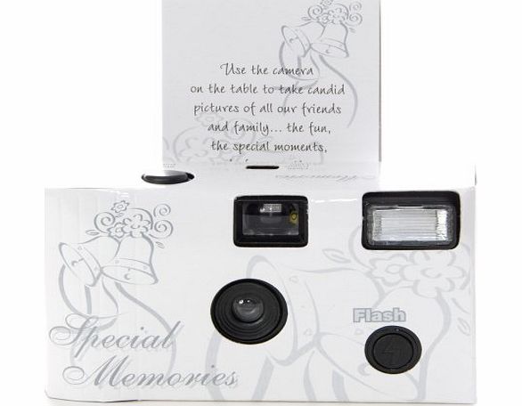 FAMILY OCCASIONS PACK OF 10 SINGLE USE DISPOSABLE WEDDING CAMERA WITH FLASH, SILVER BELLS THEME, 27EXP, FREE UK DELIVERY!!