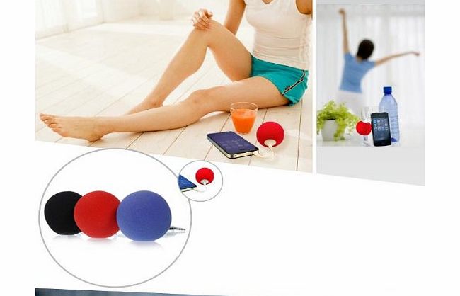 FamilyMall 3.5mm Mini Cute Portable Sponge Balloon Ball Music Speaker For iPhone 4S 5 iPod Laptop PC MP3 MP4 Galaxy S3 HTC LG Samsung etc By FamilyMall Store Quantity:1