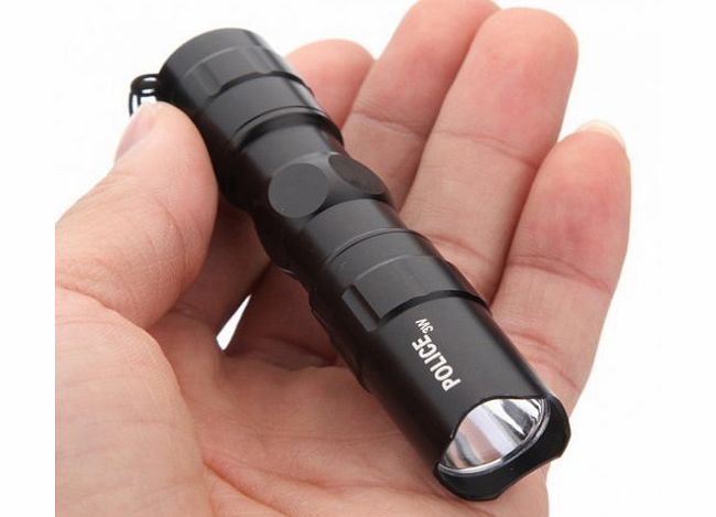 FamilyMall 3W Police LED Mini Waterproof AA Flashlight Torch Light Lamp W/ Strap Keychain