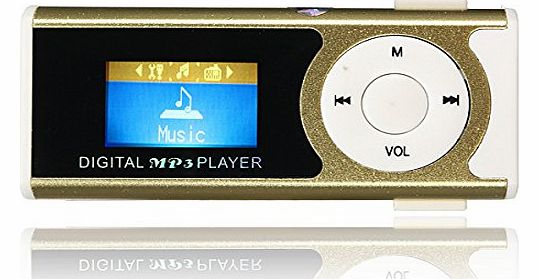 FamilyMall MP3 Player Music Audio Mini USB Clip LCD Screen Support Lyrics Synchronization Micro SD TF Card With LED Light by FamilyMall