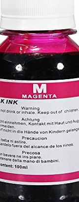 TM) 100ML Refill Bulk Ink Kit Inkjet Printer for HP Canon Lexmark Dell Brother Magenta