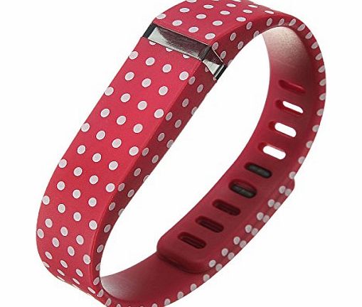 FamilyMall TM) Large Size Replacement Wristband Fitbit Flex Sport Bracelet Clasp for Sport Bracelet No Tracker Red-White Dot