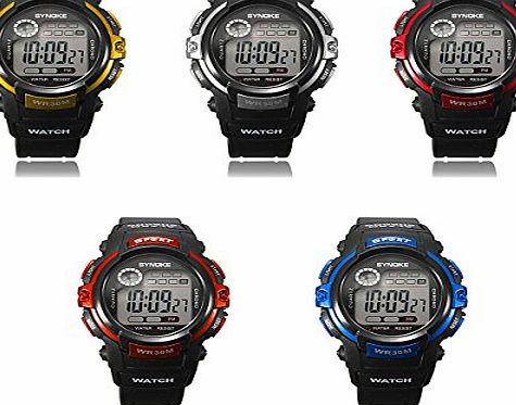 FamilyMall TM) Sports Wrist Watch Waterproof Mens Boys Digital LED Quartz Alarm For Running Hiking Camping