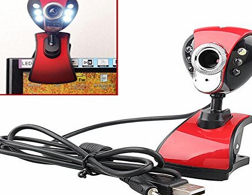 FamilyMall USB 50.0M 6LED Night Vision Webcam Camera Web Cam With Mic for Desktop PC Laptop