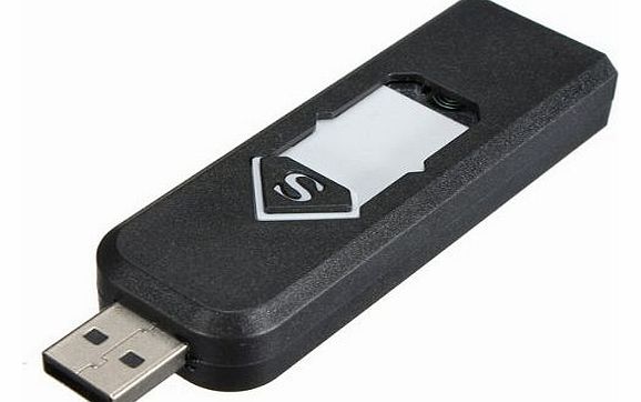 USB Electronic Rechargeable Flameless Cigarette Lighter Black