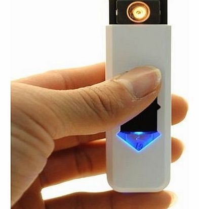 USB Electronic Rechargeable Flameless Cigarette Lighter White