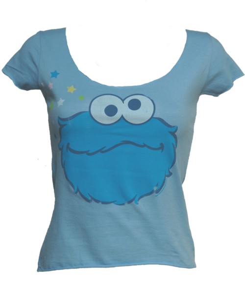 Cookie Monster Ladies Scoop Neck T-Shirt from Famous Forever