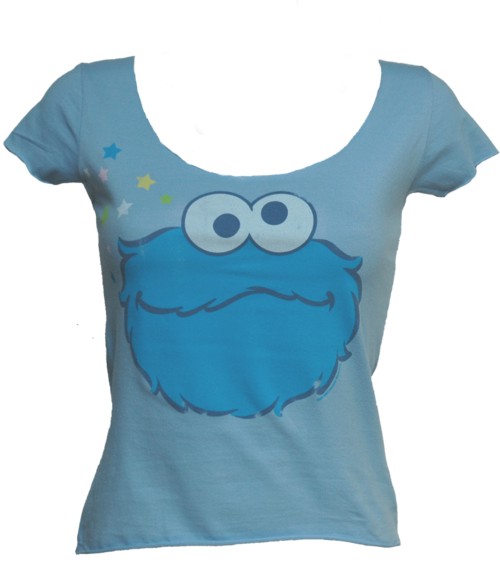 Famous Forever Cookie Monster Ladies Scoop Neck T-Shirt from Famous Forever