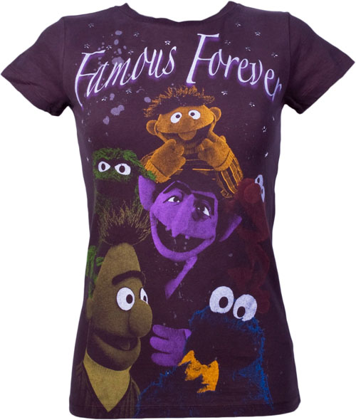 Famous Forever Deluxe Ladies Sesame Street Characters T-Shirt from