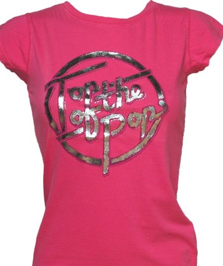 Hot Pink Ladies Top Of The Pops Logo T-Shirt from Famous Forever