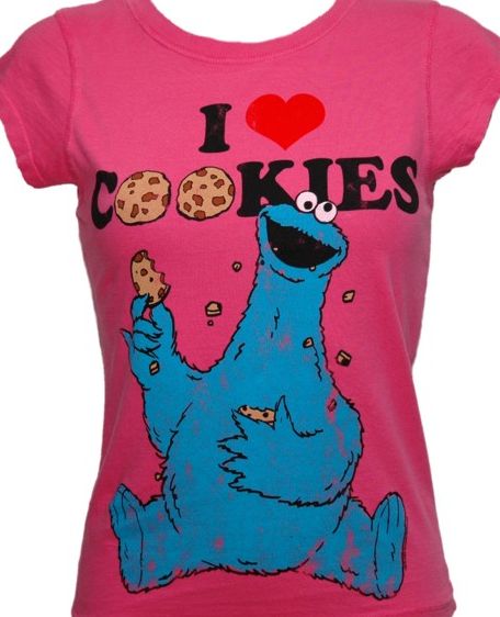 I Love Cookies Ladies Cookie Monster T-Shirt from Famous Forever
