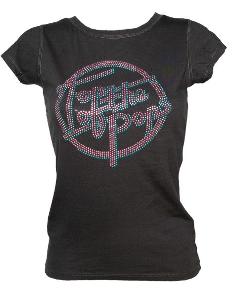 Famous Forever Ladies Diamante Black Top Of The Pops T-Shirt from Famous Forever