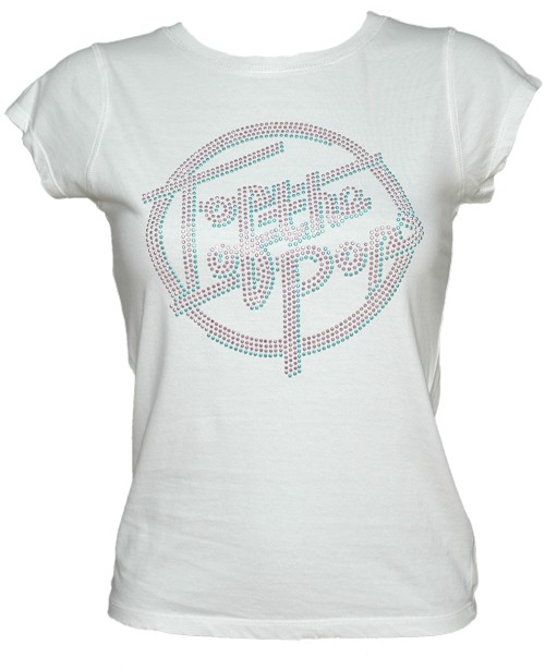 Famous Forever Ladies Diamante White Top Of The Pops T-Shirt from Famous Forever
